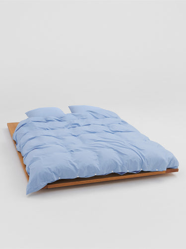 Tekla - Percale Duvet Cover in Island Blue