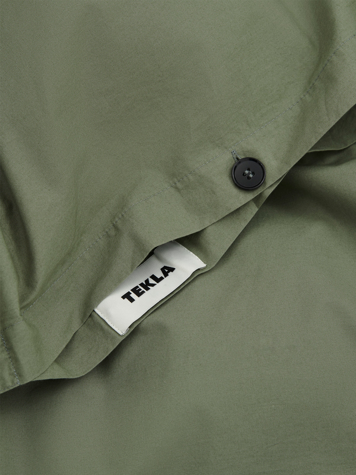 Percale Duvet Cover in Olive Green