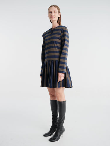 Fidan Novruzova - Noemie Polo Dress in Navy & Khaki