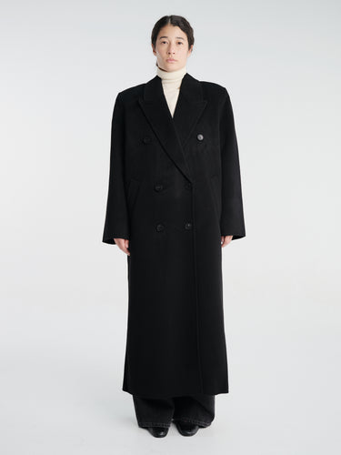 The Frankie Shop - Gaia Double Breasted Coat in Black