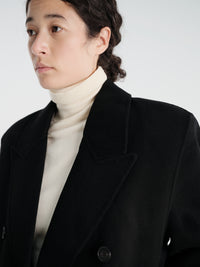 The Frankie Shop - Gaia Double Breasted Coat in Black