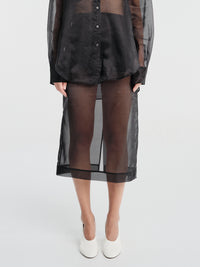 The Frankie Shop - Peri Sheer Midi Skirt - Black in Black