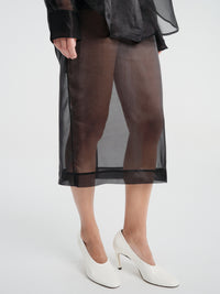 The Frankie Shop - Peri Sheer Midi Skirt - Black in Black