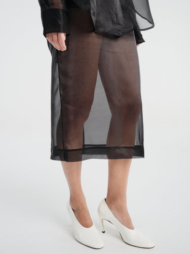The Frankie Shop - Peri Sheer Midi Skirt - Black in Black
