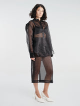 The Frankie Shop - Peri Sheer Midi Skirt - Black in Black