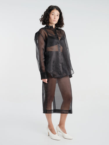 The Frankie Shop - Peri Sheer Midi Skirt - Black in Black