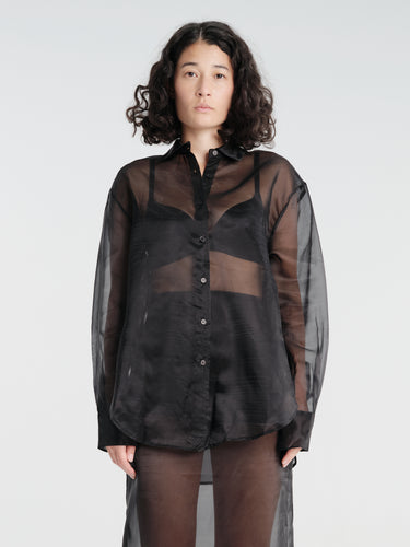 The Frankie Shop - Peri Sheer Shirt in Black