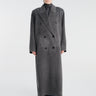 The Frankie Shop - Gaia Double Breasted Coat in Dark Grey Melange