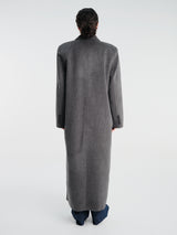 The Frankie Shop - Gaia Double Breasted Coat in Dark Grey Melange