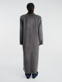 The Frankie Shop - Gaia Double Breasted Coat in Dark Grey Melange