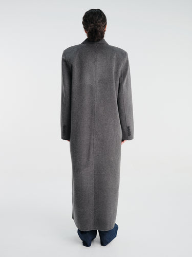 The Frankie Shop - Gaia Double Breasted Coat in Dark Grey Melange