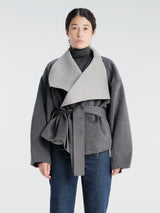The Frankie Shop - Onelle Wool Reversible Short Coat - Grey in Grey