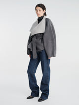 The Frankie Shop - Onelle Wool Reversible Short Coat - Grey in Grey