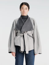 The Frankie Shop - Onelle Wool Reversible Short Coat - Grey in Grey