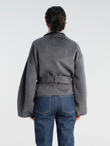 The Frankie Shop - Onelle Wool Reversible Short Coat - Grey in Grey