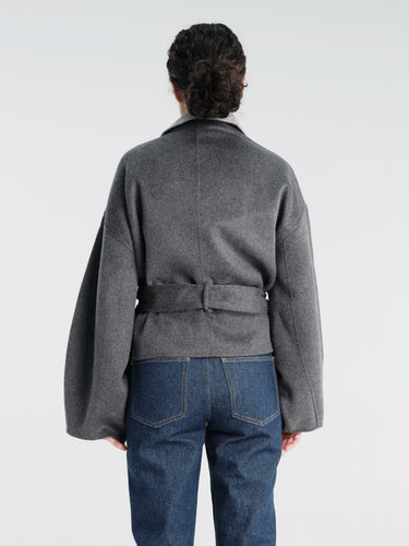 The Frankie Shop - Onelle Wool Reversible Short Coat - Grey in Grey
