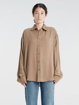 The Frankie Shop - Rema Shirt - Khaki Brown in Khaki Brown