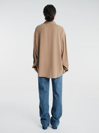 The Frankie Shop - Rema Shirt - Khaki Brown in Khaki Brown