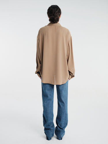 The Frankie Shop - Rema Shirt - Khaki Brown in Khaki Brown