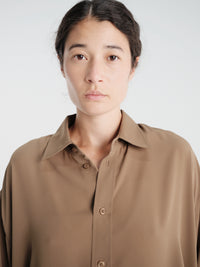 The Frankie Shop - Rema Shirt - Khaki Brown in Khaki Brown