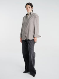 The Frankie Shop - Bina Wool Padded Shirt - Light Taupe Melange