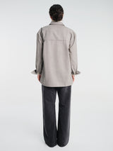 The Frankie Shop - Bina Wool Padded Shirt - Light Taupe Melange