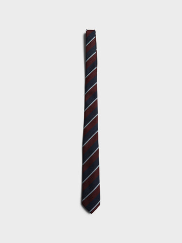 The Frankie Shop - Lene Striped Tie in Burgundy