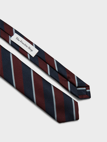 The Frankie Shop - Lene Striped Tie in Burgundy