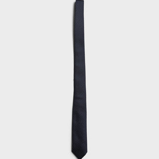 The Frankie Shop - Lene Dotted Jacquard Tie in Blue and White