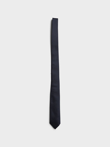 Lene Dotted Jacquard Tie in Blue and White