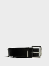 The Frankie Shop - Sarno Leather Belt in Black and Silver