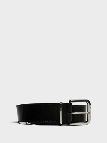 The Frankie Shop - Sarno Leather Belt in Black and Silver