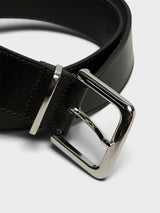 The Frankie Shop - Sarno Leather Belt in Black and Silver