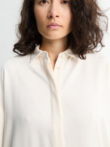 The Frankie Shop - Eda Fluid Polo Shirt in Ivory