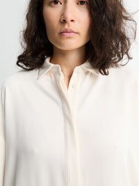 The Frankie Shop - Eda Fluid Polo Shirt in Ivory
