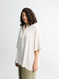 The Frankie Shop - Eda Fluid Polo Shirt in Ivory