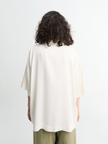 The Frankie Shop - Eda Fluid Polo Shirt in Ivory