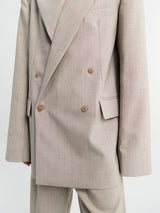 The Frankie Shop - Newark Double Breasted Blazer in Beige Melange