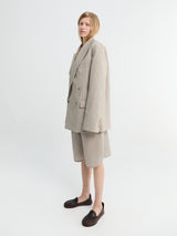 The Frankie Shop - Newark Double Breasted Blazer in Beige Melange