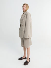The Frankie Shop - Newark Double Breasted Blazer in Beige Melange