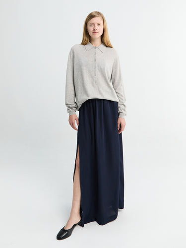 The Frankie Shop - Elie Fluid Maxi Skirt in Navy