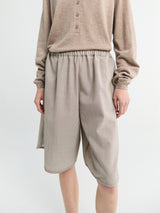 The Frankie Shop - Nelis Suiting Bermuda Shorts in Beige Melange
