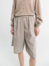 The Frankie Shop - Nelis Suiting Bermuda Shorts in Beige Melange
