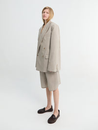 The Frankie Shop - Nelis Suiting Bermuda Shorts in Beige Melange