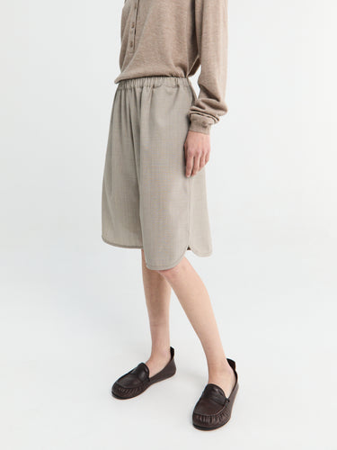 The Frankie Shop - Nelis Suiting Bermuda Shorts in Beige Melange