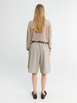 The Frankie Shop - Nelis Suiting Bermuda Shorts in Beige Melange