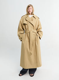 The Frankie Shop - Riva Cotton Trench Coat in Camel