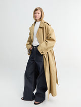 The Frankie Shop - Riva Cotton Trench Coat in Camel