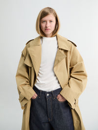 The Frankie Shop - Riva Cotton Trench Coat in Camel