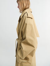 The Frankie Shop - Riva Cotton Trench Coat in Camel